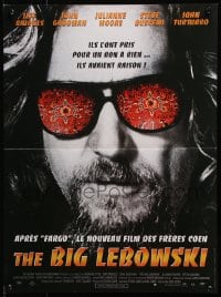 5f871 BIG LEBOWSKI French 16x21 1998 Coen Brothers cult classic, c/u of Jeff Bridges w/shades!