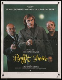 5f879 BUFFET FROID French 17x22 1979 Bertrand Blier, c/u of Gerard Depardieu & co-stars with guns!