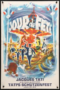 5f923 JOUR DE FETE export French 16x24 R1970s Jour de fete, great art of Jacques Tati by Landi!