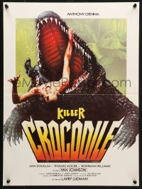 5f925 KILLER CROCODILE French 16x21 1989 completely different horror artwork of reptile by George Morf!