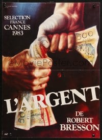 5f936 MONEY French 15x21 1983 Robert Bresson's L'Argent, Peellaert art of blood-soaked money!