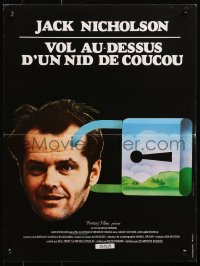 5f939 ONE FLEW OVER THE CUCKOO'S NEST French 16x21 1976 cool art of Jack Nicholson, Forman classic!