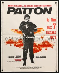 5f941 PATTON French 18x22 1970 image of General George C. Scott in military World War II classic!