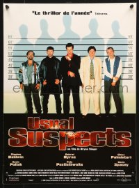 5f977 USUAL SUSPECTS French 16x21 1995 Kevin Spacey covering watch, Baldwin, Byrne, Palminteri!