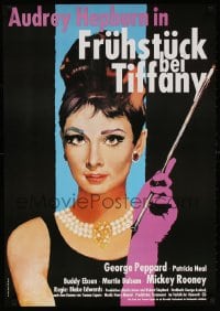 5f077 BREAKFAST AT TIFFANY'S German R1986 different Peltzer art of sexy elegant Audrey Hepburn!