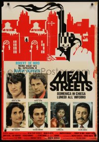 5f409 MEAN STREETS Italian 26x37 pbusta R1970s De Niro, Martin Scorsese, cool art + cast portraits!