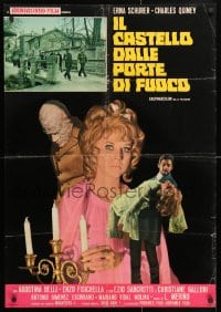 5f412 SCREAM OF THE DEMON LOVER Italian 26x37 pbusta 1971 Corman, woman & scissors, creature!