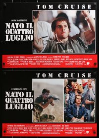 5f445 BORN ON THE FOURTH OF JULY group of 8 Italian 18x25 pbustas 1989 Oliver Stone, Tom Cruise!