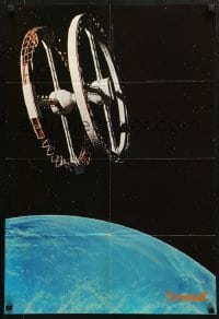 5f722 2001: A SPACE ODYSSEY 2-sided Japanese 20x29 1978 Kubrick, Town Mook, space wheel & Discovery
