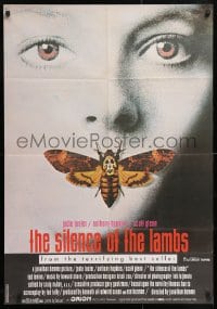 5f147 SILENCE OF THE LAMBS Lebanese 1991 creepy image of Jodie Foster with moth over mouth!