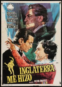 5f606 ENGLAND MADE ME Spanish 1973 different art of Peter Finch, Michael York!