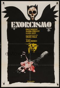5f608 EXORCISM Spanish 1976 Paul Naschy, wild horror art of woman transforming into demon!