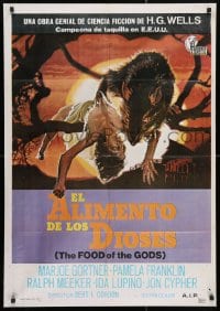 5f611 FOOD OF THE GODS Spanish 1976 artwork of giant rat feasting on dead girl by Drew Struzan!
