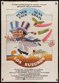 5f624 IN-LAWS Spanish 1979 Peter Falk & Alan Arkin screwball comedy, great art by Casaro!