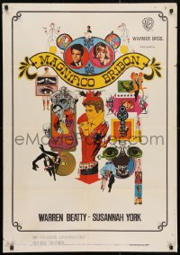 5f626 KALEIDOSCOPE Spanish 1966 Warren Beatty, Susannah York, cool colorful Bob Peak art!