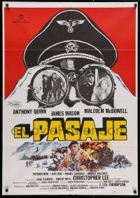 5f644 PASSAGE Spanish 1979 cool Bysouth art of Anthony Quinn, James Mason, & Malcolm McDowell