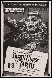 5f010 DEATH CURSE OF TARTU 15x22 New Zealand poster 1974 Native American Indian zombies!