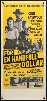 5f047 FISTFUL OF DOLLARS Swedish stolpe 1966 Sergio Leone, different images of Clint Eastwood!