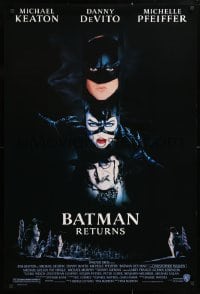 5g531 BATMAN RETURNS 1sh 1992 Michael Keaton, Danny DeVito, Michelle Pfeiffer, Tim Burton!