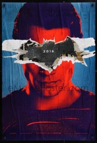 5g533 BATMAN V SUPERMAN teaser DS 1sh 2016 close up of Henry Cavill in title role under symbol!