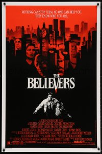 5g540 BELIEVERS 1sh 1987 Martin Sheen, Robert Loggia, nothing can stop them, cool image of skyline!