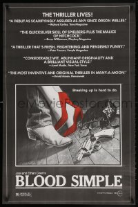5g554 BLOOD SIMPLE reviews 24x37 1sh 1984 directed by Joel & Ethan Coen, cool film noir gun artwork!