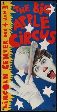 5g029 BIG APPLE CIRCUS 21x42 circus poster 1981 different Paul Davis artwork of clown tipping hat!