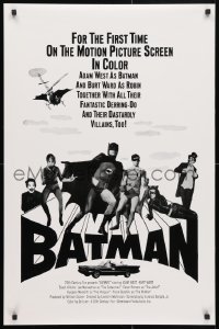 5g201 BATMAN 23x35 commercial poster 1980s DC Comics, art of Adam West & top cast!