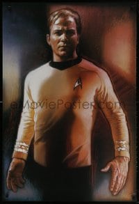 5g233 STAR TREK CREW 27x40 commercial poster 1991 Drew art of William Shatner as Captain Kirk!