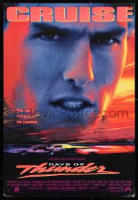 5g615 DAYS OF THUNDER DS 1sh 1990 close image of angry NASCAR race car driver Tom Cruise!