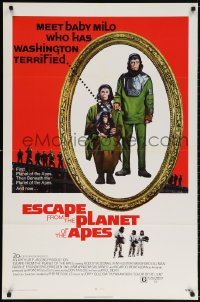 5g642 ESCAPE FROM THE PLANET OF THE APES 1sh 1971 meet Baby Milo who has Washington terrified!