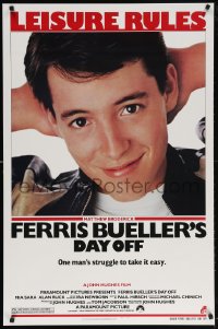 5g650 FERRIS BUELLER'S DAY OFF 1sh 1986 c/u of Matthew Broderick in John Hughes teen classic!