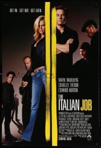5g725 ITALIAN JOB int'l advance DS 1sh 2003 Mark Wahlberg, sexy full-length Charlize Theron!