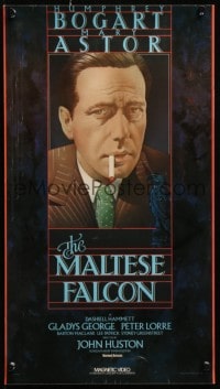 5g062 MALTESE FALCON 10x18 video poster R1981 Humphrey Bogart, John Huston, Dudek & Laslo art!