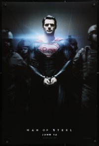 5g773 MAN OF STEEL teaser DS 1sh 2013 Henry Cavill in the title role as Superman handcuffed!