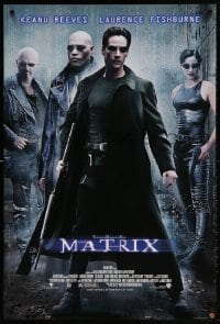 5g063 MATRIX 27x40 video poster 1999 Keanu Reeves, Carrie-Anne Moss, Laurence Fishburne, Wachowskis