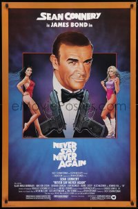 5g812 NEVER SAY NEVER AGAIN 1sh 1983 art of Sean Connery as James Bond 007 by Obrero!