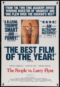 5g829 PEOPLE VS. LARRY FLYNT DS 1sh 1996 Woody Harrelson as the founder of Hustler Magazine!