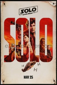 5g899 SOLO teaser DS 1sh 2018 A Star Wars Story, Ehrenreich, Clarke, Harrelson, art of top cast!