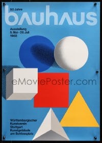 5g136 50 JAHRE BAUHAUS 17x23 German museum/art exhibition 1968 colorful shapes by Herbert Bayer!