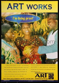 5g306 ART WORKS 17x24 Kenyan special poster 1990s HIV/AIDS educational, she's living proof!