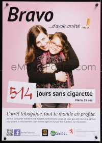 5g320 BRAVO D'AVOIR ARRETE 514 jours style 17x23 Luxembourg special poster 2000s happy people!