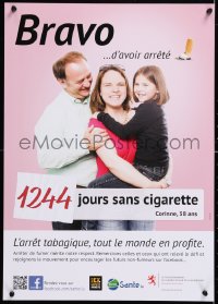 5g319 BRAVO D'AVOIR ARRETE 1244 jours style 17x23 Luxembourg special poster 2000s happy people!