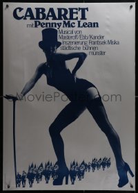 5g247 CABARET 23x33 German stage poster 1980s design by Holger Matthies on silver paper stock!