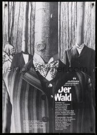 5g259 DER WALD 23x33 German stage poster 1971 wild image of trees with clothes by Grindler!