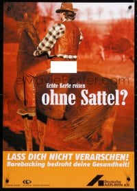 5g365 DEUTSCHE AIDS-HILFE ohne sattel style 17x23 German special poster 2000s HIV/AIDS!