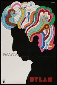 5g109 DYLAN 22x33 music poster 1967 colorful silhouette art of Bob by Milton Glaser!