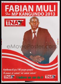 5g390 FABIAN MULI 13x18 Kenyan special poster 2013 vote for him - I believe we can do it!