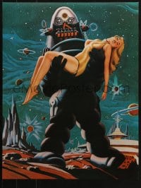 5g395 FORBIDDEN PLANET 2-sided 17x22 special poster 1970s full-length Leslie Nielsen & sexy Anne Francis!