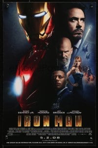 5g031 IRON MAN advance mini poster 2008 Robert Downey Jr. is Iron Man, cool image of suit!